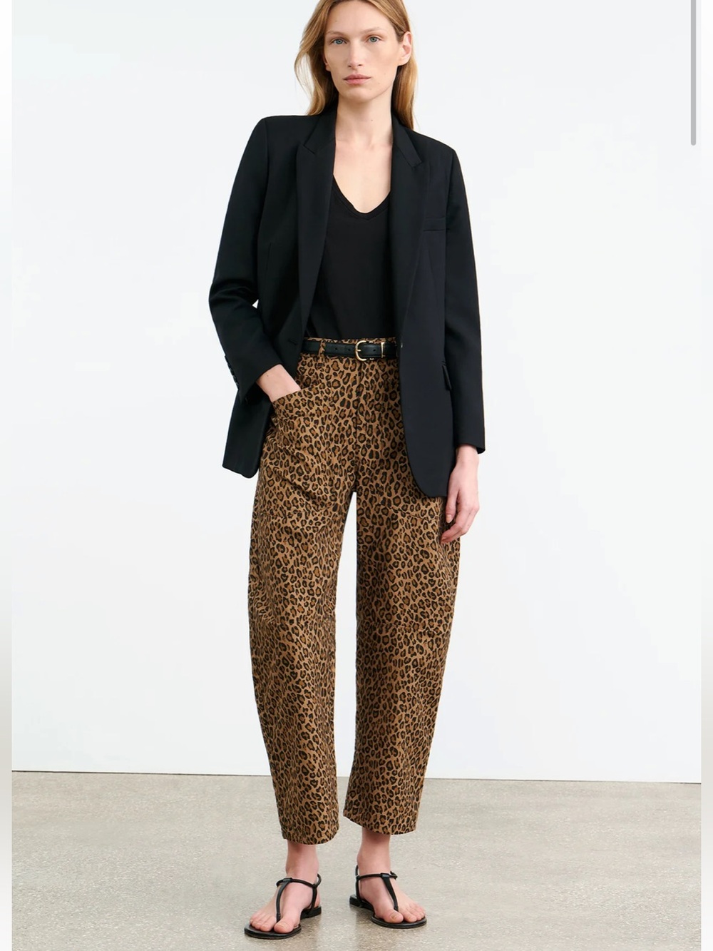 Nili Lotan Shon Pant Barrel leg  leopard print nwt 0